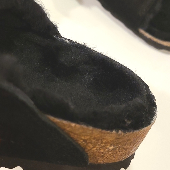 Birkenstock black Arizona genuine shearling lined sandal 37 or 40 - Picture 8 of 9